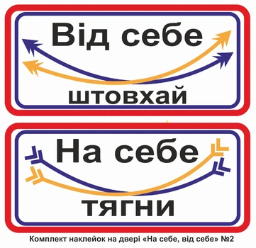 Комплект наліпок на двери "Від себе" №2