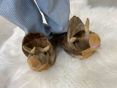 Тапочки кігурумі Kigurumi Динозавр Трицератопс Дитячі для хлопчика Коричневий Плюшеві 25-32 (3110/1)