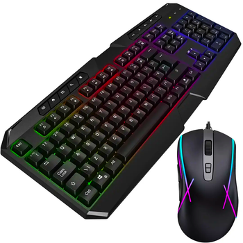 Клавіатура Eng / Ru + миша з RGB-підсвіткою комплект 2 в 1 UKC SW9541 USB