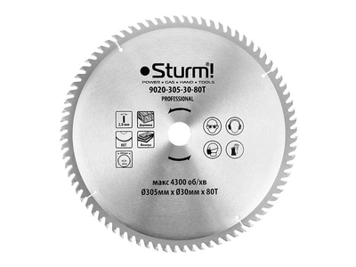 Диск пильный 305х30 мм 80 зубов по дереву Sturm 9020-305-30-80T