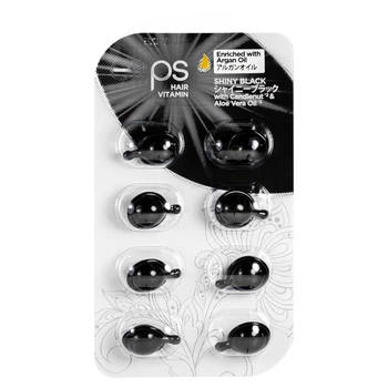 Витамины для волос Ellips Hair Vitamin Shiny Black с ореховым маслом и маслом алоэ вера 8 шт*1 мл