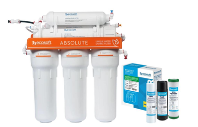 Фильтр обратного осмоса с минерализатором Ecosoft Absolute с дополнительным комплектом картриджей (MO675MECO+CHV3ECOAGR)