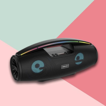 Беспроводная Bluetooth блютуз колонка BKK B 1OO FM-радио USB TF с LED подсветкой для караоке