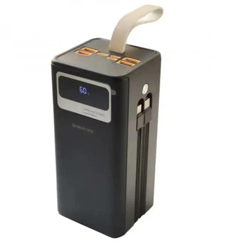 Портативний зарядний пристрій Power Bank BOROFONE DBT35B 50000 mAh, із вбудованими кабелями Black