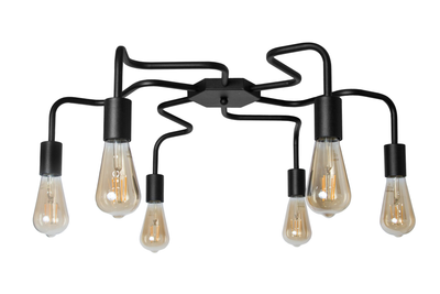 Люстра лофт MSK Electric Laminari потолочная на шесть ламп NL 17503-6 BK