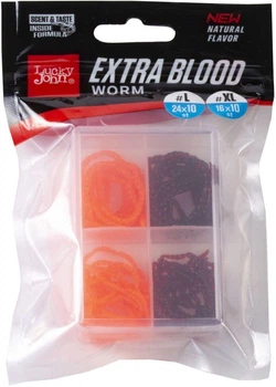 Мотыль силиконовый Lucky John Extra Blood Worm (MIX1)* 200