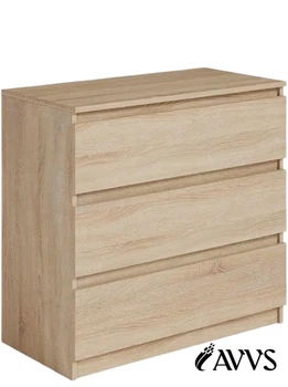 Комод AVVS tech на 3 ящика 80х75,5х40 Дуб сонома