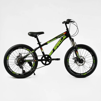 Спортивный горный велосипед 20 дюймов CORSO SPIRIT TK-20306 7 скоростей Shimano черно-желтый