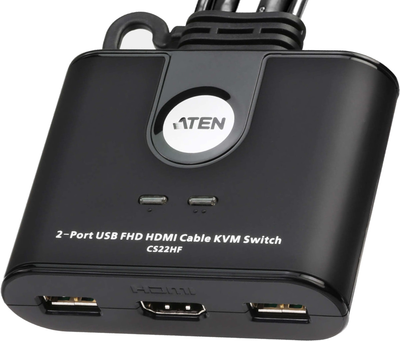 KVM-перемикач ATEN CS22HF 2-Port HDMI Black (4710469341304)