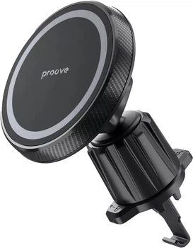 Автодержатель для телефона Proove Carbon Magnetic Air Outlet Car Mount Magnetic Ring Black (484030001)