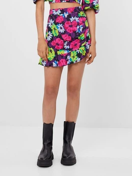Спідниця міні осіння пряма жіноча Bershka 5686/692/800 XS Чорна (SZ05686692800019)