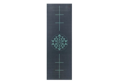 Коврик для йоги Bodhi Leela Yantra Alignment Midnight Blue 183x60x0.4 см