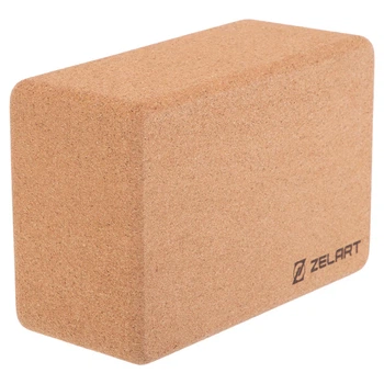 Блок для йоги пробковый кирпич опорный для йоги Zelart 7850-4 размер 23x15x10 см Beige