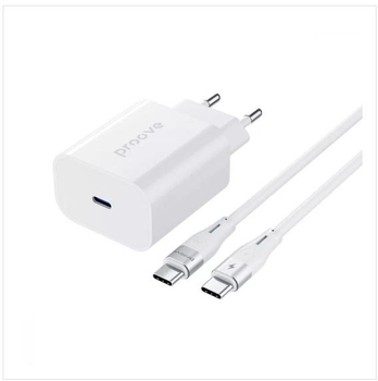 Мережевий Зарядний Пристрій Proove Rapid 30W (Type-C) + Кабель Type-C to Type-C White