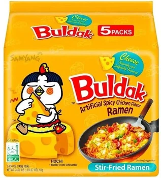 Локшина рамен дуже гостра Samyang Buldak Cheese 140 грам (упаковка 5 штук)