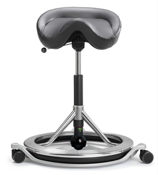 Стул седло для активного сидения Backapp Smart Palma Breathe, Alu, Black ball, Wheels Silver Grey