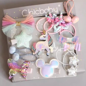 Резинки и заколки Chicbaby (Голубой Набор 15 шт)