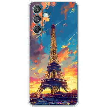 Силиконовый Чехол с Картинкой для Samsung Galaxy M55 5G (M556) Принт (Париж, Эйфелева Башня) (59740-ysm038)