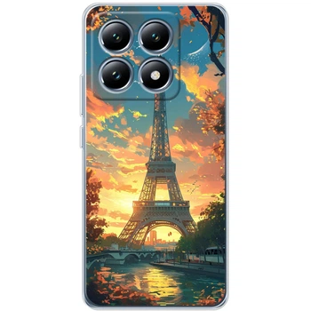 Силиконовый Чехол с Картинкой для Xiaomi 14T Принт (Париж, Эйфелева Башня) (60122-ysm037)