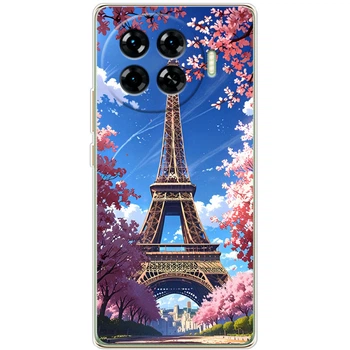 Силиконовый Чехол с Картинкой для Tecno Spark 20 Pro Plus Принт (Париж, Эйфелева Башня) (61058-ysm036)