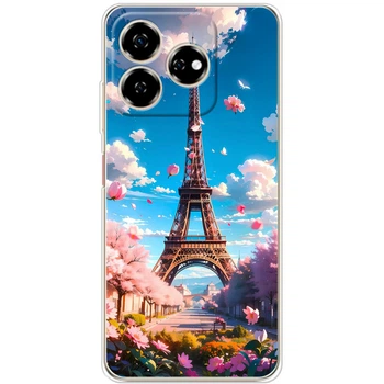 Силиконовый Чехол с Картинкой для ZTE Nubia V60 Принт (Париж, Эйфелева Башня) (58283-ysm035)