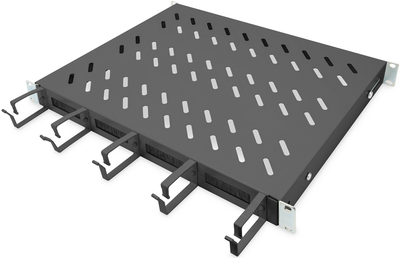 Полиця для шафи Digitus з системою прокладання кабелів Чорна (DN-97681)