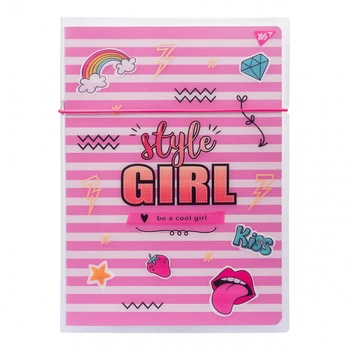 Зошит Yes А4 48 аркушів клітинка в пластиковій папці Style Girl Pink (764429)