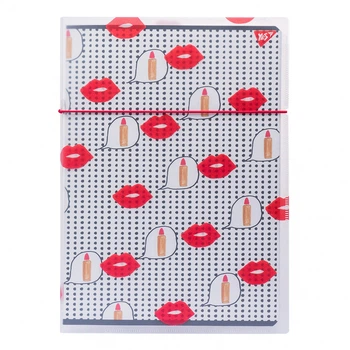Зошит Yes А4 48 аркушів клітинка в пластиковій папці BBH Lips (764435)