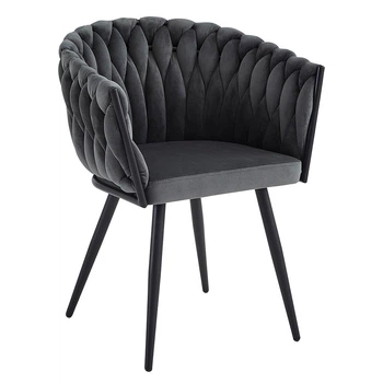 Дизайнерське М'яке Крісло Just Relax "Toskana Dark Grey" з бежевим оксамитом