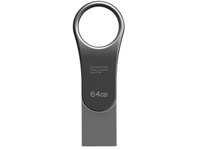 USB флеш накопичувач Silicon Power 64GB Mobile C80 Silver USB 3.2 (SP064GBUC3C80V1S)