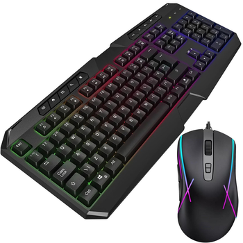 Игровой комплект проводная клавиатура и мышь с подсветкой UKC 9541
