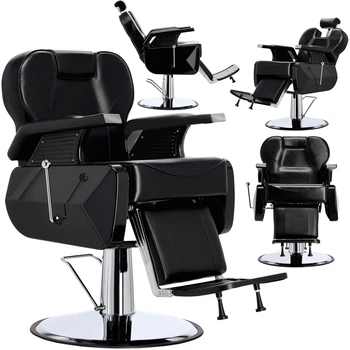Гидравлическое парикмахерское кресло F97-CH001-BLACK-SHINY Richard Barberking