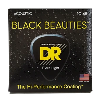 Струны для гитары DR Strings Black Beauties Acoustic - Extra Light (10-48) (BKA-10)