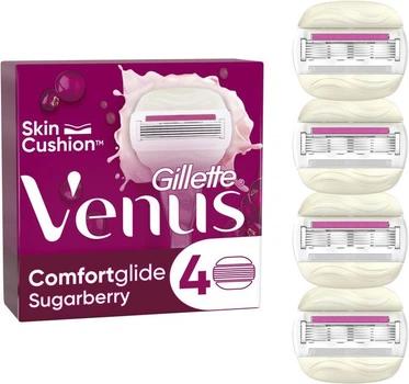 Сменные картриджи для бритья (лезвия кассеты) женские Venus & Olay Sugarberry 5 лезвий с ароматом сладких ягод 4 шт