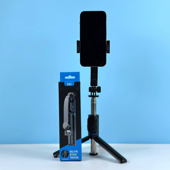 Монопод трипод на штативі 107 см для телефону з пультом ДУ С01 Selfie Stick Чорний
