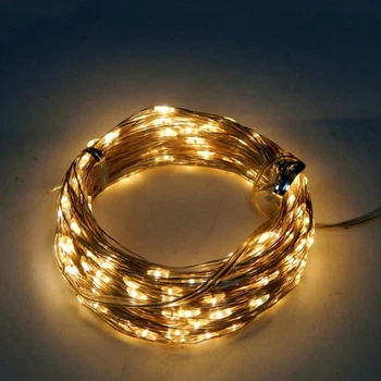 Гирлянда Нить проволока Led 200 3 батарейки 20 м Тёплый Белый 20-5,1-157, 1-56