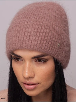 Шапка женская из ангоры утепленная флисом JOLIE Leks Диорис Кофе осень/зима One Size (MaxR-100544)