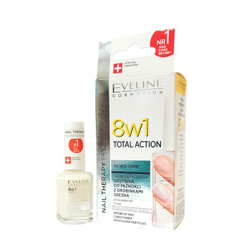 Лак для ногтей лечебный Eveline 8 в 1 Silver Shine Здоровые ногти