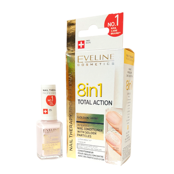 Лак для ногтей лечебный Eveline 8 в 1 Golden Shine Здоровые ногти Эвелин