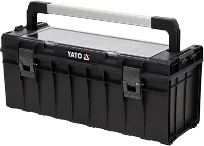 Skrzynka na narzędzia YATO plastikowa z organizerem 9 przegródek 650x270x272 mm (YT-09184)
