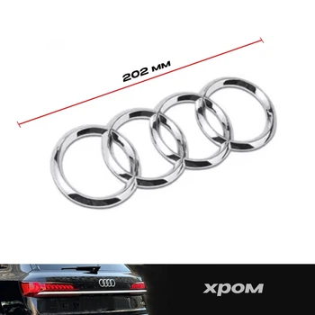 Эмблема значок задний на крышку багажника Audi A3, A4, A6, A7, A8, Q2, Q3, Q5, Q7, Q8, E-TRON ХРОМ 202 мм 4H0-853-742-A