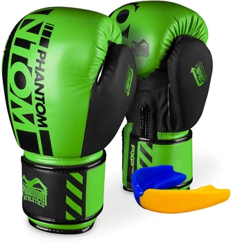 Боксерские перчатки Phantom APEX Neon Green 14 унций (капа в подарок) (PHBG2883-14)