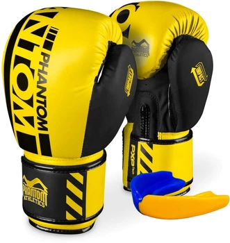 Боксерские перчатки Phantom APEX Neon Yellow 14 унций (капа в подарок) (PHBG2885-14)