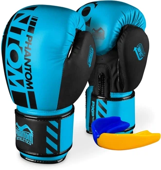 Боксерские перчатки Phantom APEX Neon Blue 10 унций (капа в подарок) (PHBG2891-10)
