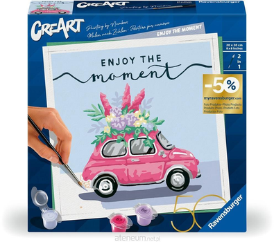 Malowanie po numerach Ravensburger CreArt Enjoy The Moment 50 urodziny 20 x 20 cm (4005556239351)