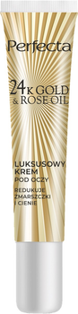 Крем для зони навколо очей Perfecta 24K Gold & Rose Oil від зморшок 15 мл (5900525083234)