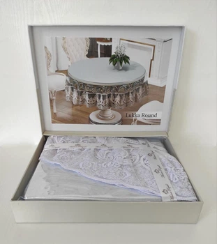 Силіконова скатертина з мереживом Maison Royale 160 коло Lukka White