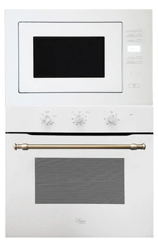 Газова духова шафа з конвектором Luxor Qualitat WH Kup Grill + Мікрохвильова піч, що вбудовується Luxor BF 25 Kup, скляний навігатор Luxor Qualitat UNIQUE WHKupBF 25 (комплект)