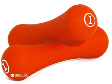 Гантелі неопренові LiveUp Neoprene Dumbbell 2х1 кг пара Orange (LS2002-B1)