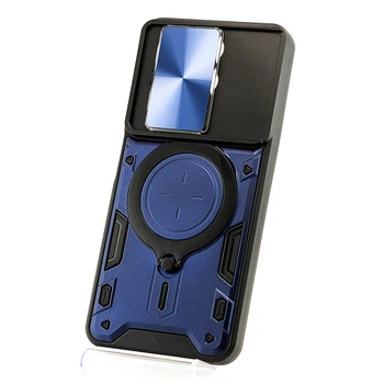 Чохол Magnetic Shield для Infinix Smart 8/X6525 бампер протиударний з підставкою кільцем Blue